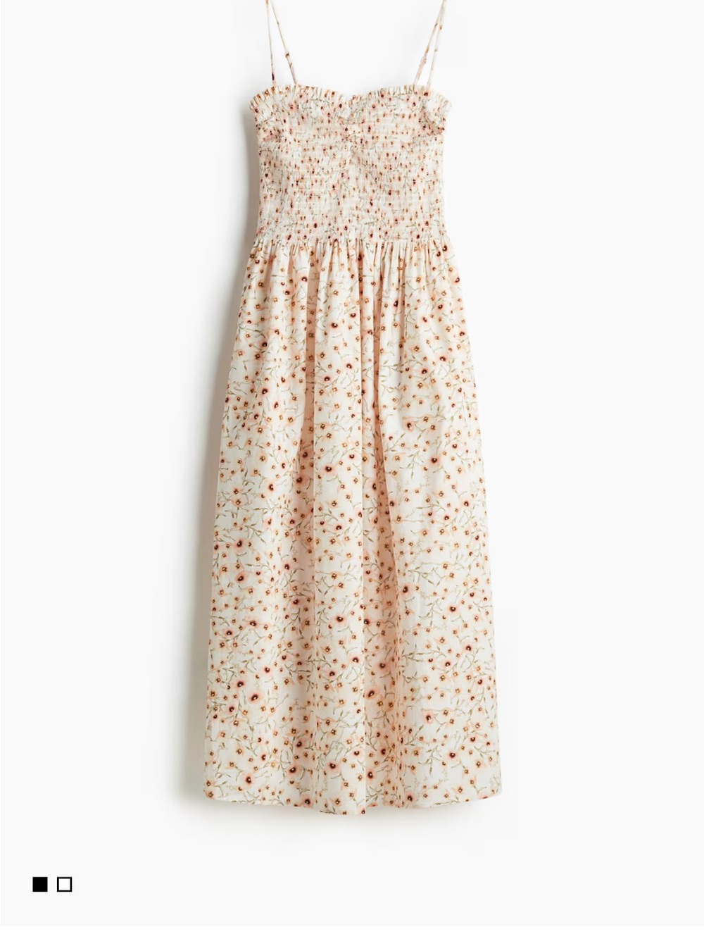 H&M Cream Maxi Sundress with Rust Floral Print